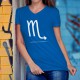 T-shirt mode coton Dame - signe astrologique Scorpion, 51-Bleu Royal