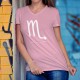 Donna moda cotone T-Shirt - segno zodiacale Scorpio, 52-Rosa Pastello