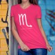 T-shirt mode coton Dame - signe astrologique Scorpion, 57-Fuchsia
