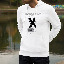 Generation X ☀ Men's Funny Hoodie Walkman audiotape