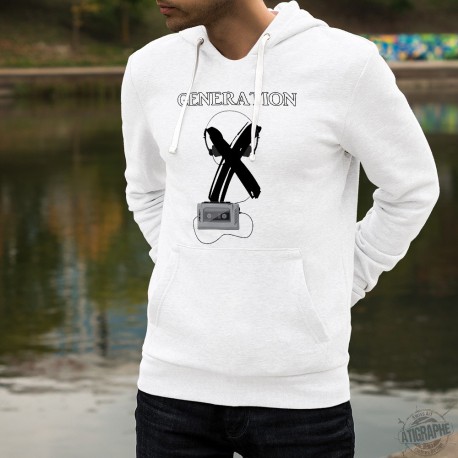 Generation X ☀ Men's Funny Hoodie Walkman audiotape