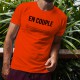 T-Shirt humoristique mode homme - EN COUPLE, Safety Orange