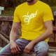 Men's cotton T-Shirt - Dragon Universe, 34-Sunflower