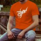 Men's cotton T-Shirt - Dragon Universe, 44-Orange