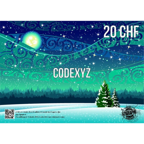 Bon cadeau aTigraphe® d'une valeur de 20 CHF