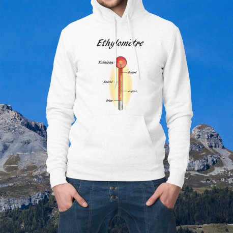 Sweat bianco a cappuccio - Ethylomètre valaisan