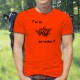 T-Shirt humoristique mode homme - T'as où les vaches ? version Matrix, Safety Orange