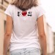 Donna moda T-shirt - I LOVE YOU - cuore di demone graffiti