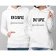 EN COUPLE ❤ DuoPack ❤ Pullovers blanc à capuche,  solution pour résoudre des problèmes... - définition pour homme et femme