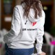 Felpa bianco a cappuccio donna - J'aime UN valaisan