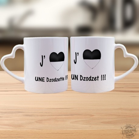 Coppia Mug DUO - J'aime  une Dodzette, un Dzodzet