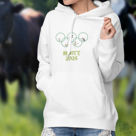 Sweat bianco a cappuccio - Broute 2026