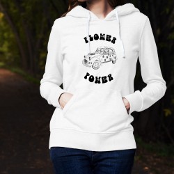 Women's fashion funny Hoodie - Flower Power Deuche