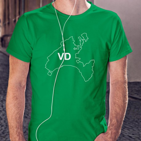 T-shirt vaudois coton mode homme - VD, 47-Vert Kelly