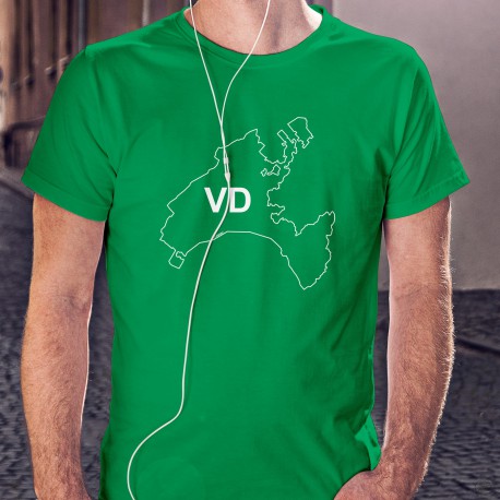 Uomo Moda cotone Vaud T-Shirt - VD, 47-Verde Prato