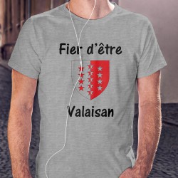 Men's T-Shirt - Fier d'être Valaisan - coat of arms, Ash heater