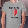 T-Shirt - Fier d'être Valaisan - pour homme - blason, Ash Heater