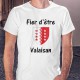 T-Shirt - Fier d'être Valaisan - pour homme - blason, White