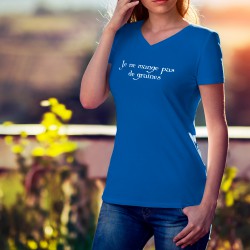 Je ne mange pas de graines ✺ T-Shirt coton dame avec une réplique humoristique de la série TV Kaamelott