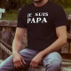 Men's cotton T-Shirt - Je suis PAPA, 36-Black