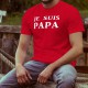 Baumwolle T-Shirt - Je suis PAPA, 40-Rot