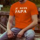Men's cotton T-Shirt - Je suis PAPA, 44-Orange