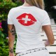 Women's fashion T-Shirt - Swiss Kiss - luscious lips with Swiss colors