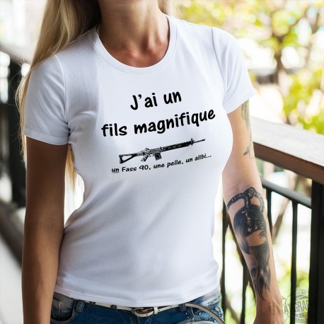 Damenmode T-shirt - J'ai un fils magnifique