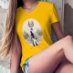 T-shirt mode coton Dame - Attrape tes Rêves , 34-Tournesol