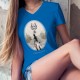 T-shirt mode coton Dame - Attrape tes Rêves , 51-Bleu Royal