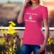 T-shirt coton mode dame - Shih Tzu un jour, Shih Tzu toujours, 57-Fuchsia