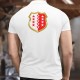 Men's polo shirt illustrated with the Valaisan flag with thirteen stars in a gold coat of arms