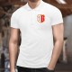 Polo da uomo illustrata con la bandiera vallesana con tredici stelle in uno stemma d'oro