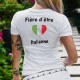 T-Shirt mode femme - Fière d'être Italienne - la célèbre botte italienne dans un coeur aux couleurs de l'Italie