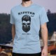 HIPSTER Style Never Dies ★ Men Funny fashion T-Shirt with a skull wearing a beard and hair