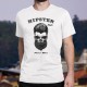 HIPSTER Style Never Dies ★ Der Hipster-Stil stirbt nie ★  Humoristisch Herren T-Shirt mit einem Schädel, der Bart und Haare träg