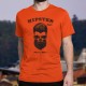HIPSTER Style Never Dies ★ Men Funny fashion T-Shirt with a skull wearing a beard and hair