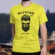 HIPSTER Style Never Dies ★ Le style hipster ne meurt jamais ★ T-Shirt homme avec un crâne portant barbe et cheveux