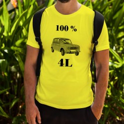 Men's Funny fashion T-Shirt - 100 % 4L, Safety Yellow