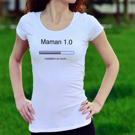 Women's Slim Funny T-Shirt - Maman 1.0