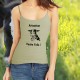 Top débardeur dame - Attention Vache Folle, Firefly Yellow