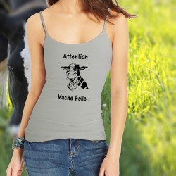 Women's Top - Attention Vache Folle !, Natural