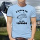 T-Shirt humoristique mode homme - Vintage Hippie Deuche, Blizzard Blue