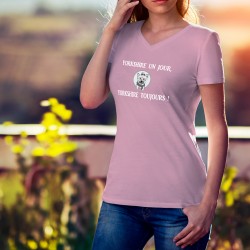 T-shirt coton mode dame - Yorkshire un jour, Yorkshire toujours, 52-Rose Pâle