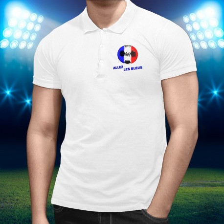 Fussball Herren Polo - Allez les Bleus, Weiss