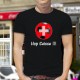 T-shirt football coton homme - Hop Suisse, 36-Noir