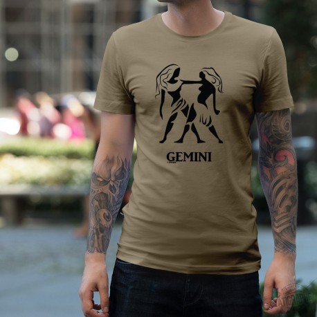 T-Shirt astrologique mode homme - signe Gémeaux, Alpin Spruce