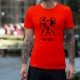 Herrenmode astrologische T-Shirt - Zwillinge Zeichen, Safety Orange