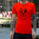 Men's Fashion Astrological T-Shirt - Gemini Sign, Safety Orange