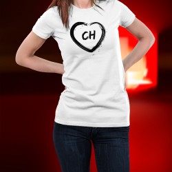 Donna slim T-shirt - Cuore CH - Confederatio Helvetica